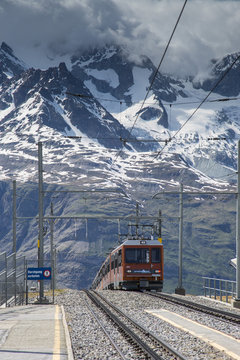 Gornergrat railway at Gornergrat summit, Switzerland
