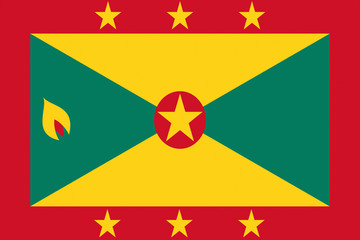 Fototapeta premium Illustration of the flag of Grenada