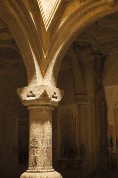 Armenia, Kotayk province, near Yerevan, Geghard, Interior of Geghard Monastery