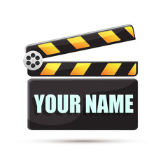 Naklejka premium Clapperboard. Stop frame. Vector illustration