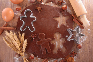 raw gingerbread dough for cookies