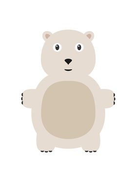 Funny polar bear character
