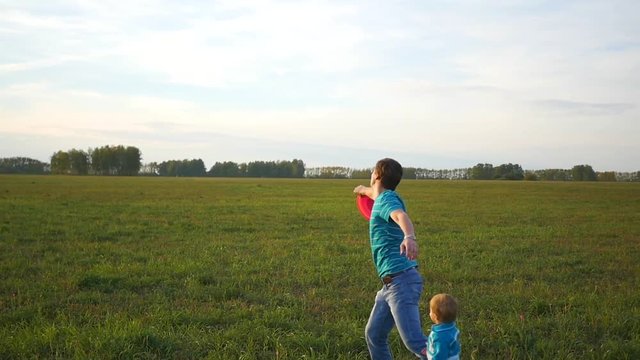 the family played Frisbee in the field