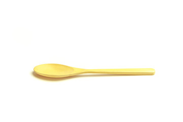 wood spoon on white background