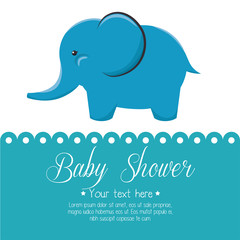 card baby shower elephant cute isolated vector illustration eps 10