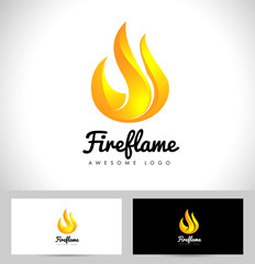 Fire Flame Logo. 3D Fire Logo Concept. Flame Icon