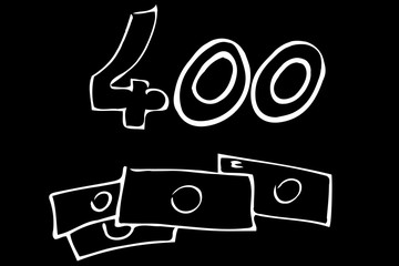 vector sketch of money in paper notes