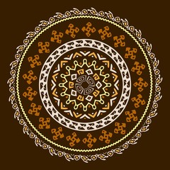 Vector mandala background with Oriental, Indian, Arabic, African motifs.