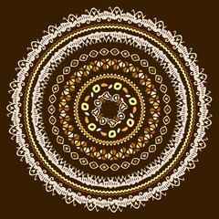 Vector mandala background with Oriental, Indian, Arabic, African motifs.