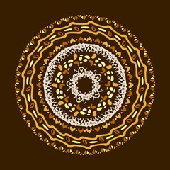 Vector mandala background with Oriental, Indian, Arabic, African motifs.