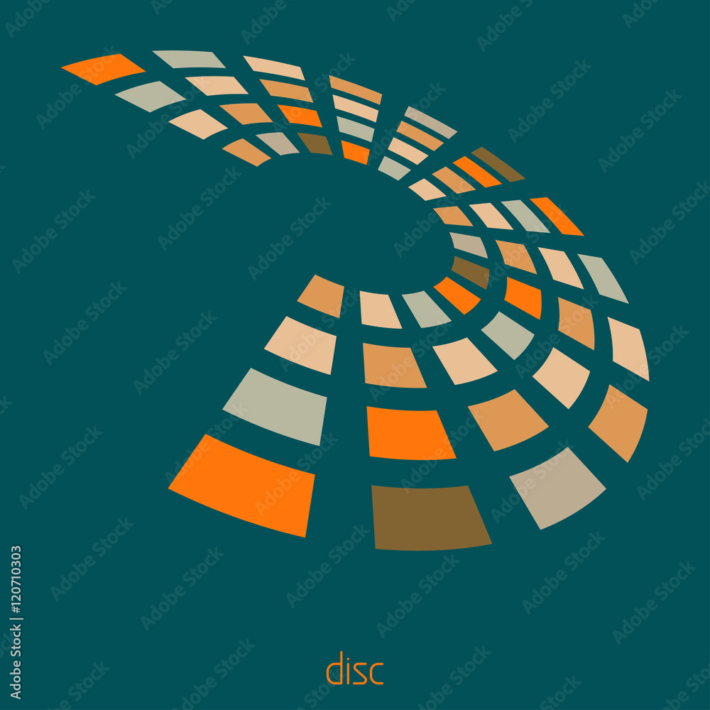 Aufkleber Rotating disk divided into rectangular sectors. Vector