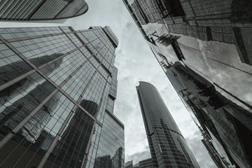  View of modern high building in business district