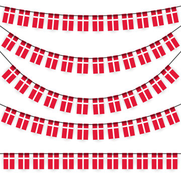 garlands with danish national colors