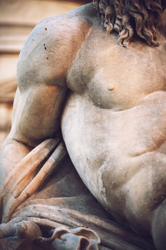 Detail of fountain in Piazza (square) Navona, Rome, Italy