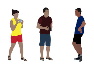 Obraz premium Colorfull Silhouettes of People Vector Illustration.