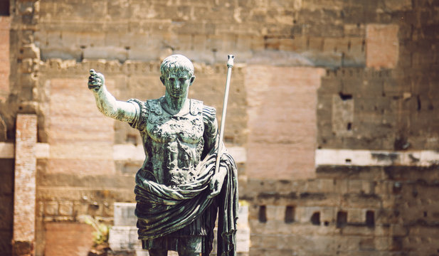 Statue of roman emperor August, in Rome, Italy