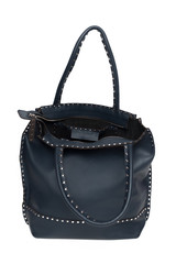 Leather female handbag isolated on white