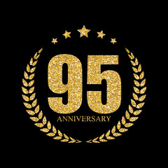 Template Logo 95 Years Anniversary Vector Illustration
