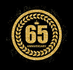 Fototapeta premium Template Logo 65 Years Anniversary Vector Illustration