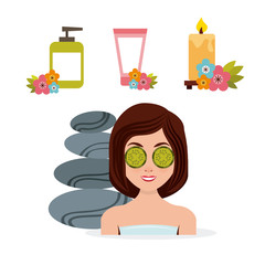 beauty spa set flat icons vector illustration design