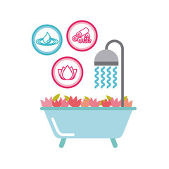 beauty spa set flat icons vector illustration design