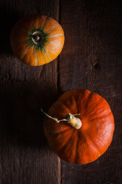 Big Pumpkins o a Dark Background