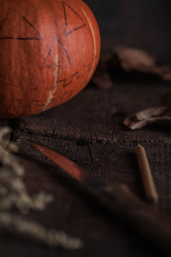 Big Pumpkins o a Dark Background