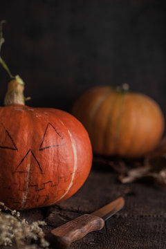 Big Pumpkins o a Dark Background