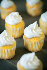 Cupcakes with cream of swiss merinque