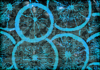 Graphic, Oranges, Blue (Wallpaper, Background)