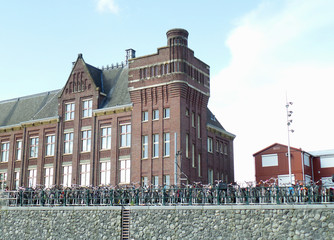 Bicycle Parking in the city center of Amsterdam, Netherlands