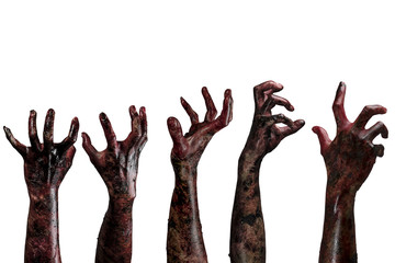 Naklejka premium Blood zombie hands, zombie theme, halloween theme