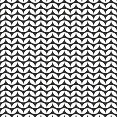 Tile black and white knitting vector pattern or winter background