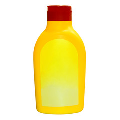 Yellow Mustard Bottle Isolated