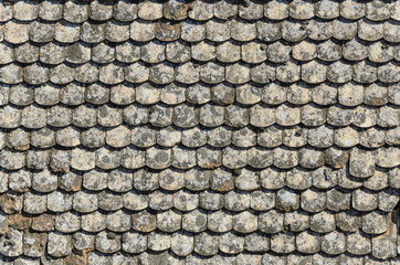 Pattern of old fashioned tiles on the roof