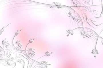 Fototapeta na wymiar Gleichmäßiger rosa Hintergrund mit floralem Fraktal 