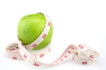 Green apples measured the meter, sports apples