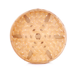 Empty Bamboo Basket on white background
