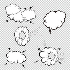 Comic Book Explosion, Bombs And Blast Set, cartoon fire bomb, bang and exploding.