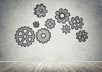 Gear mechanism as teamwork concept