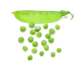 Snow peas isolated on white background