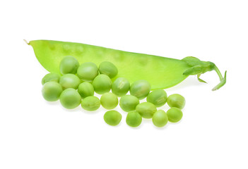 Snow peas isolated on white background