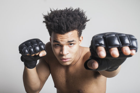 Portrait of young boxer 