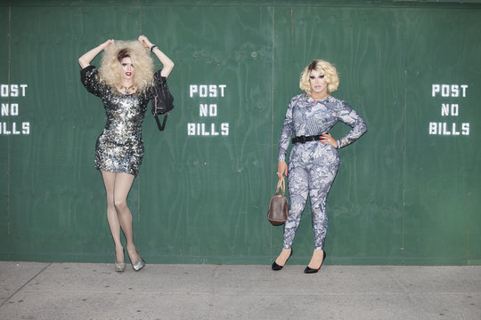 Portrait of two drag queens
