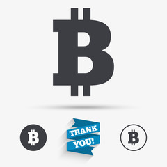 Fototapeta premium Bitcoin sign icon. Cryptography currency symbol