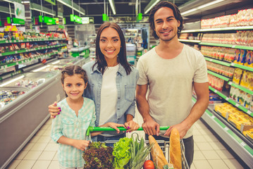 Family in the supermarket