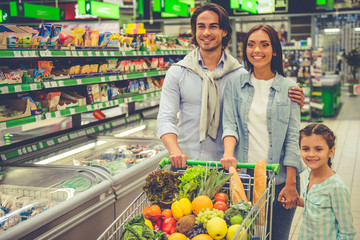 Family in the supermarket