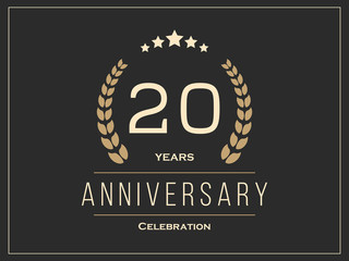 Twenty years anniversary celebration logotype. 20th anniversary logo.