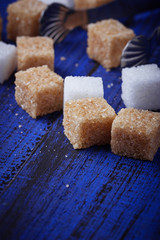 White and brown sugar