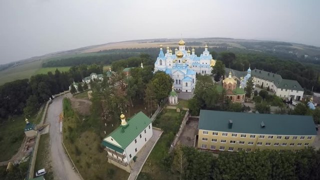 St Dukhovskoi Pochayiv Monastery bird's view